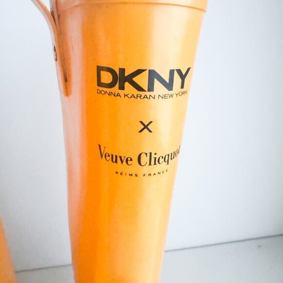DKNY X Veuve Clicquot Bright Yellow Tall Rain Boots 10 - Picture 3 of 7